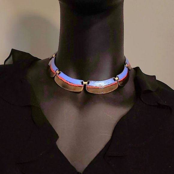 MCM KAY DENNING Enamel on Copper Necklace - Picture 4 of 9